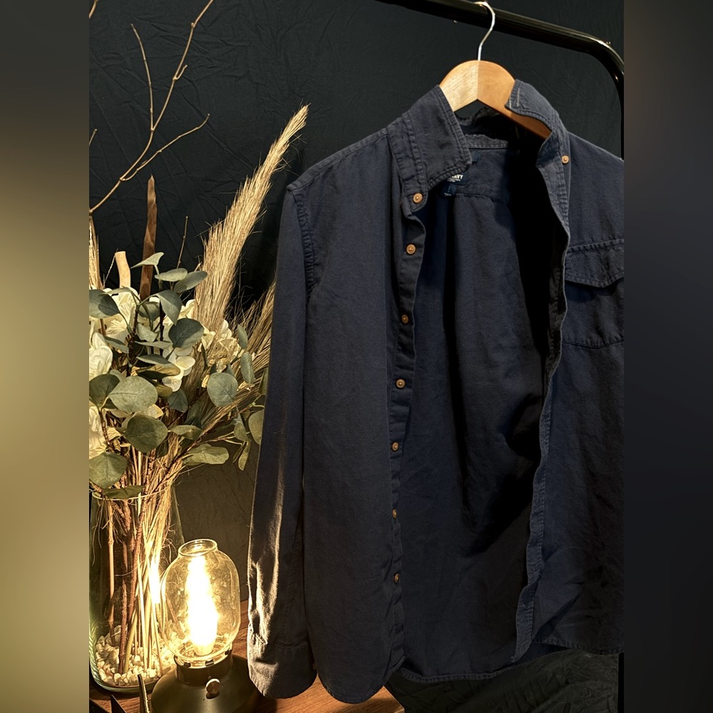 Old Navy Indigo Blue Button Down, Women’s Small